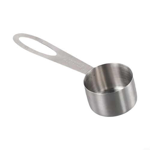 Honseadek Cuchara de café de acero inoxidable de 30 ml, 2 cucharadas plateadas, de 140 x 43 mm