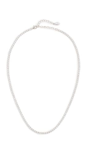 SHASHI Women's Tennis Necklace, White Gold, One Size