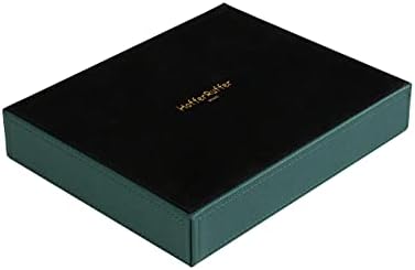 HofferRuffer Perfume Tray for Dresser Jewellery Tray PU Leather Storage Tray for Table Decoration, Catchall Tray 10.2*8.3*1.2 inch, Unisex, Green