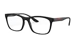 Prada Linea Rossa PS 02NV DG01O1 Black Rubber Plastic Square Eyeglasses 55mm