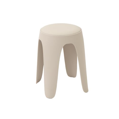 ヤマソロ スタッキングスツール 1脚 樹脂製 円形 チェア 丸椅子 スタッキングチェア 積み重ね クッション 座面 サーチ circh 40-485 エクリュベージュ