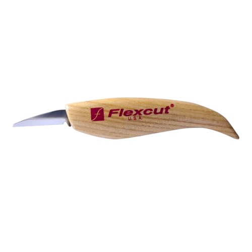 FLEXCUT Detail Knife, High Carbon Steel Blade, 1-1/2 inch Blade Bevel Length