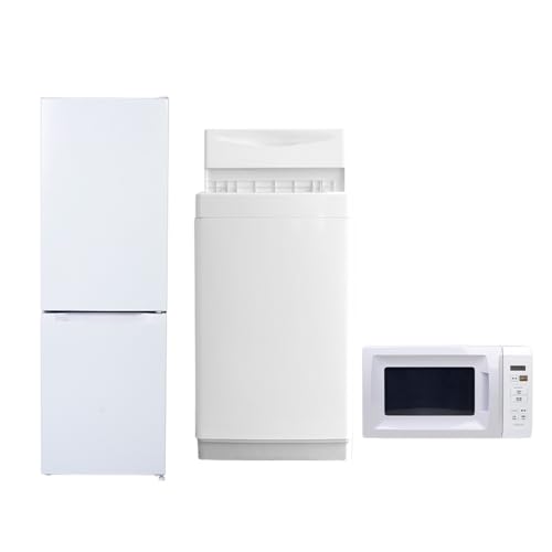 [山善] 新生活家電3点セット 一人暮らし (6kg洗濯機 157L冷蔵庫 電子レンジ) ホワイト
