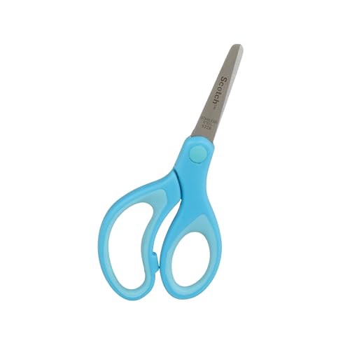 Scotch Kids Scissors, 12 Pack, Blunt, Stainless Steel, Soft Grip, Blue, 5" image 5