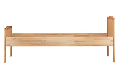 Erst-Holz®Seniorenbett Einzelbett extra hoch 100x200 Buchebett Holzbett Massivholz Natur Rollrost 60.70-10 – Bild 8