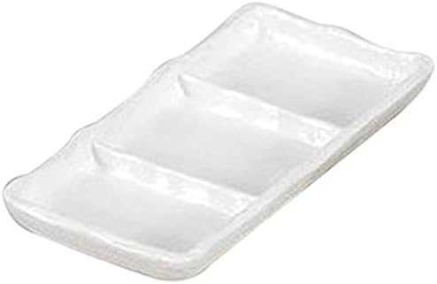 せともの本舗 Set of 10 Condiment Dishes, White Brushed, 3 Dishes, 8.1 x 3.7 x 0.8 inches (20.5 x 9.5 x 2 cm), Restaurant, Japanese Tableware, Restaurant, Commercial Use, Tableware