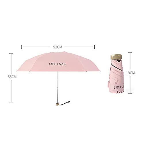 Small Travel Umbrella For Rain Protection Sun-Folding Uv Umbrella Windproof Compact Mini Solid Color Fashion Umbrella #TOP6