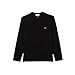 Lacoste Mens Long Sleeve Jersey Pima V-Neck T-Shirt T Shirt, Black, Large US