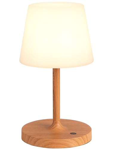 Shower Lamp IP54 Waterproof, Cordless Rechargeable Table Lamp, Outdoor Use | 4000mAh Battery Operated, Dimmable Touch Desk Light for Bathroom, Bathtub, Kitchen, Bedroom, Patio, Camping, Wood Grain 1Pack - image 7