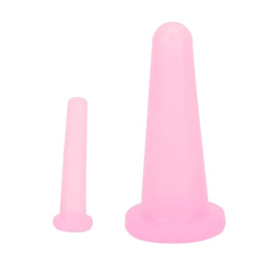 Juego de Ventosas Faciales de 2 Piezas, Mini Ventosas de Masaje de Succión Al Vacío Suave de Silicona para Uso Relajante del Cuerpo de Hombre y Mujer, Kit de Ventosas Portátil para Uso en la Oficina