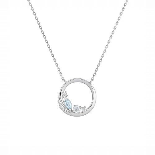 [Canal 4℃(カナルヨンドシー)] 公式【3月誕生石】シルバー アクアマリン ネックレス 誕生日 プレゼント レディース ジュエリーケース付き 152614621002