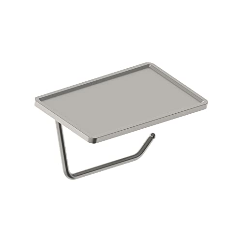 Image of Design House 542829-SN Millbridge Contemporary Wall-Mounted Toilet Paper Holder with Shelf for Bathroom Satin Nickel