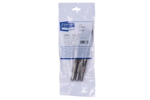 Image of Century Drill & Tool 26830 Cobalt Drill Bit, 15 /32 inch, Pro Pack of 3