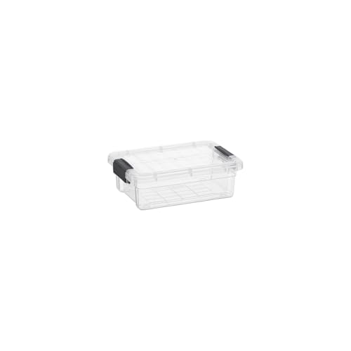 Image of Superio 0.7 Quart Mini Clear Plastic Storage Container with Lid, Stackable Small Organizer Box for Crayons, Art Supplies, Beads, Sewing, Stationery & Food Storage, 1 Pack