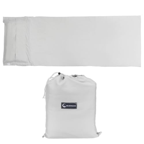 Image of PATIKIL 71x82 Inch Sleeping Bag Liner, Soft Lightweight Travel Camping Sheet Sleep Sack Large Sleep Bag with Carry Bag for Double Adults Camping Travel Hotel, White