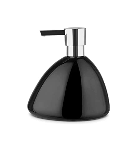 LUTFI Dispensador de jabón Dispensador de jabón, Accesorios de baño, decoración de Hotel, desinfectante embotellado, cerámica Brillante, Manual, champú, Ducha Cocina(Noir)