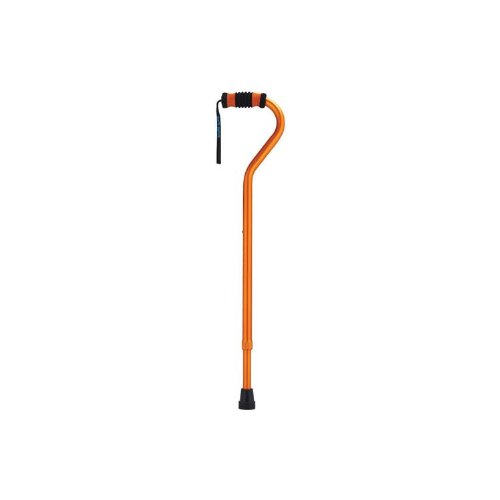 Skymed Standard Offset Walking Cane Adjustable Aluminum Orange, 10.2 Oz