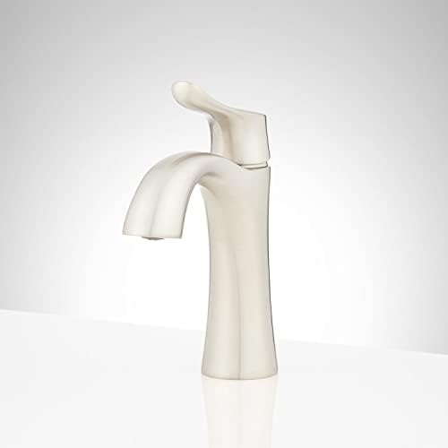 Signature Hardware 447940 Provincetown 1.2 GPM Single Hole Bathroom Faucet with Metal Lever Handle and Pop-Up Drain Assembly