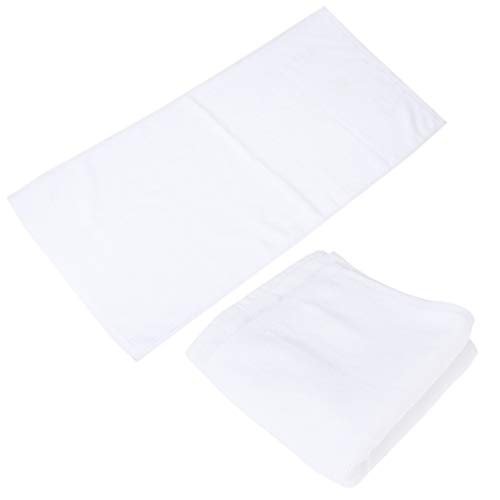 LIOOBO Hiking Towel 2pcs Cotton Gym Towels Sports Towel Fitness Workout Sweat Towels for Men Women Camping Running Hiking Yoga (White) Absorbent Towels