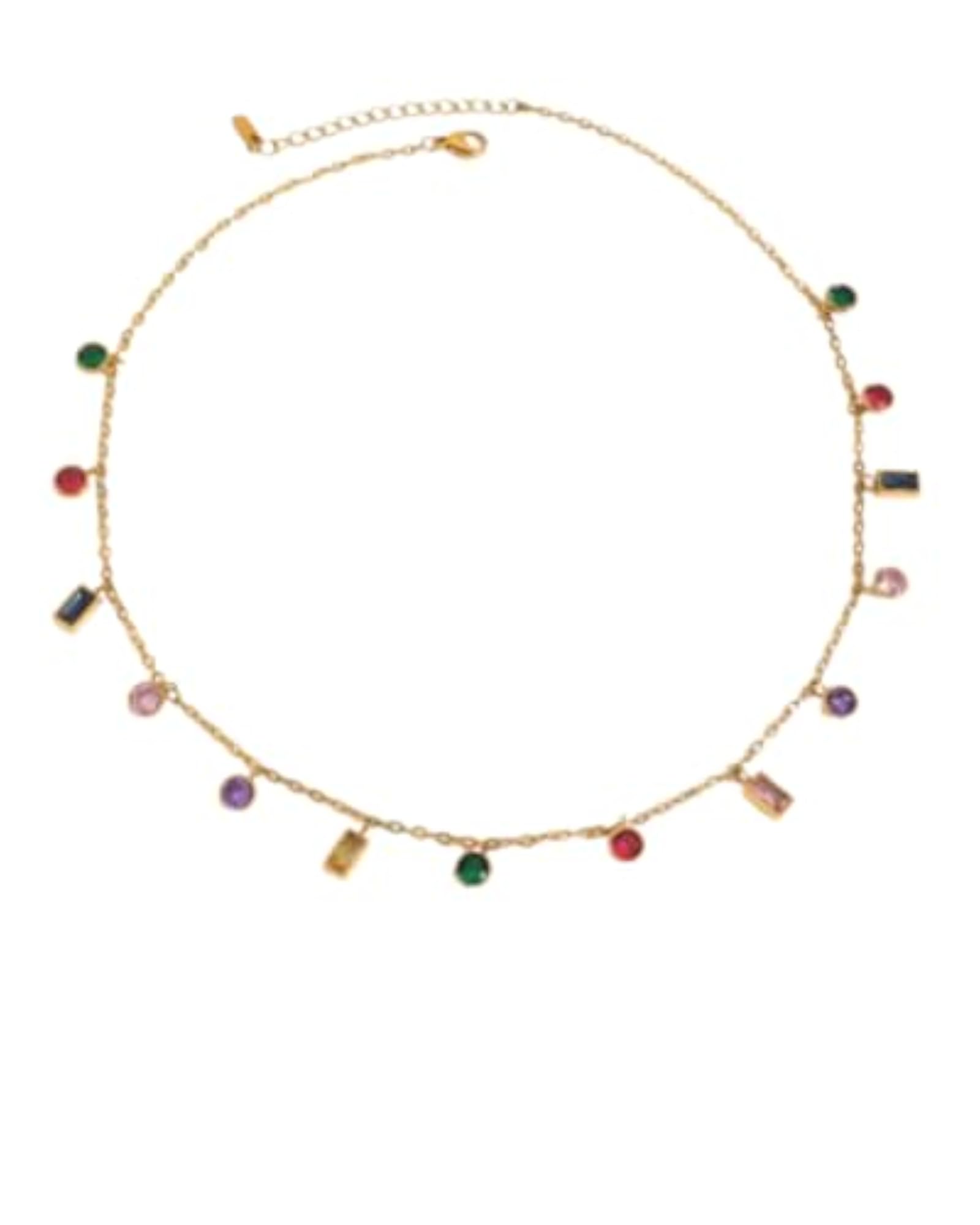 Multicolor Crystal Charm Necklace for Women & Girls