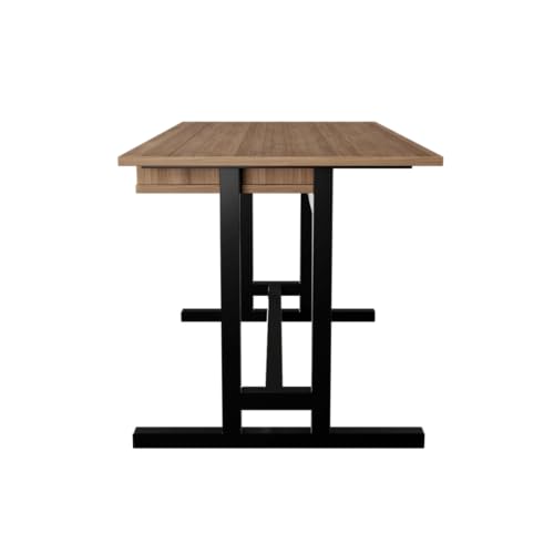 Image of Riyan Luxiwood Zinnia Computer Table with Keyboard Tray, Matt Finish Wood Top with Metal Legs, Study Table, Gaming Table, Multipurpose All-in-one Table (Beige)