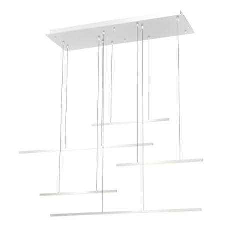 Vetrineinrete® lampadario a sospensione 38 watt lampada a led design minimal 3 colorazione di luce soggiorno open space (Bianco)