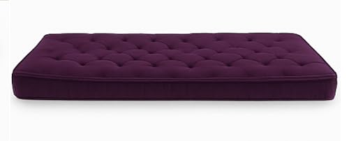 Image of ATOOTFUSION Cotton Floor Mattress, 4 inch Thick Tufted Cushion, 72 x 30 inch, Foldable, Rollable Light Weight Cotton Mattress (Purple)