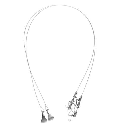 GANAZONO 2セット 調節可能ピクチャーハンギングワイヤー 鋼線 ピクチャーレールフック付き 額縁 アート ミラーの 安定吊り下げ用