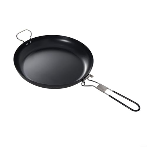 MIKMLYZE Non-Stick Camping Frying Pan with Foldable Handle and Storage Bag for Outdoor Cooking, Hiking, and Picnics - Large 30.5cm (12 Inches) Black - Image 4