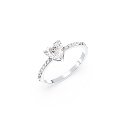 Hello Diamond Damen Ring 925 Silber mit Zirkonia Verlobungsring Herzform (56)