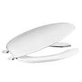 Centoco Elongated Toilet Seat, Open Front with Cover, Light Duty Commercial or Residential, Plastic, Made in the USA, 620-001, White