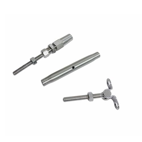 Prolinemax Marine Stainless Steel T316 Cable Deck Toggle y Tensores Swageless 3/16" miniatura 6