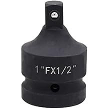 Impact Socket Adapter and Reducer 1 Inch Drive F to 1/2 Inch M, Chrome Molybdenum Steel Converter for Auto Construction