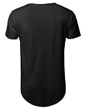 Męska koszulka Hipster Curve Hem Droptail Premium Longline T-shirty, 1HC01_Czarny, S