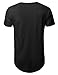 Hat and Beyond Mens Hipster Curve Hem Droptail Tee Premium Longline T Shirts (Large, 1hc01_Black)