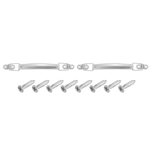 QUARKZMAN 2 Piezas De Asas De Cofre, 174 X 20mm Asa De Elevación De Anillo Lateral, Asas De Cajón De Caja De Madera Metálica Con Tornillos Para Caja De Herramientas Domésticas, Plateado