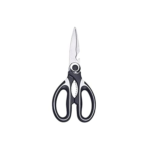 Robuste Küchenschere, Haushalts-Bastelschere, Klingen aus rostfreiem Stahl, ergonomisches Design, perfekt für Papier, Karton und Stoff (20,5 cm), schwarz