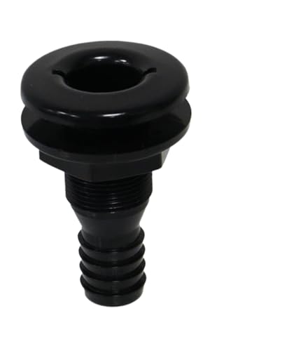 Enchufe de llenado de cubierta de 5/8 pulgadas y 3/4 pulgadas, plástico de combustible a través del casco, Compatible con accesorios para barcos(Black Size B)