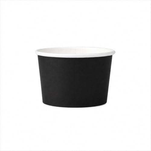 Image of Restaurantware 4 oz Black Paper Ice Cream Cups, 50 Count