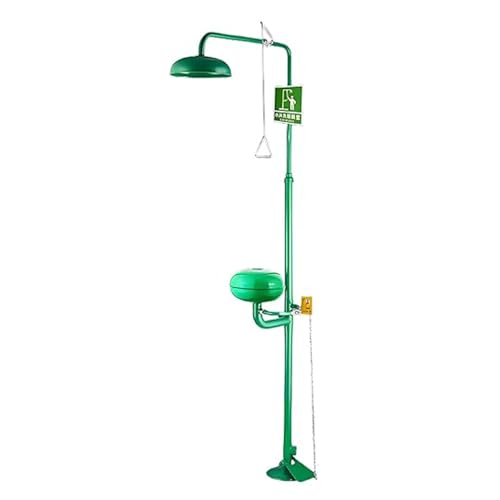 Estación lavaojos de Emergencia con Ducha - Lavaojos de Seguridad de Acero Inoxidable S304, Kit accionado por Pedal para instalación en Exteriores en fábricas, Laboratorios, talleres y Plant