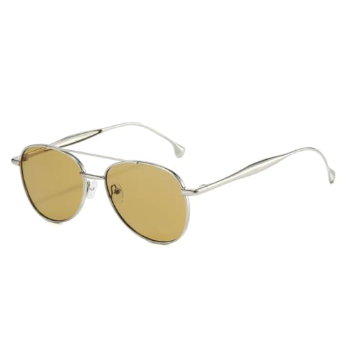 Lunettes de soleil retro unisexes double pont metal UV400