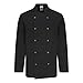 PALLTEX Nozomi LS Kochjacke Unisex Kochjacke Damen Kochjacke Herren Schwarz/Weiss Kochkleidung Professional Chef Uniform Langarm (Schwarz, XL)