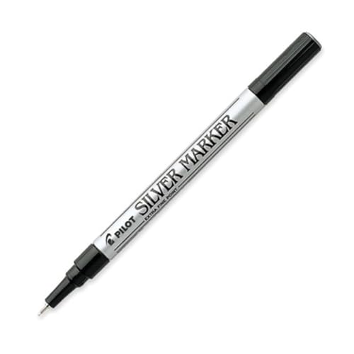 PILOT Metallic Permanent Paint Markers, Silver, Extra Fine Point, 12-Pack (41801)