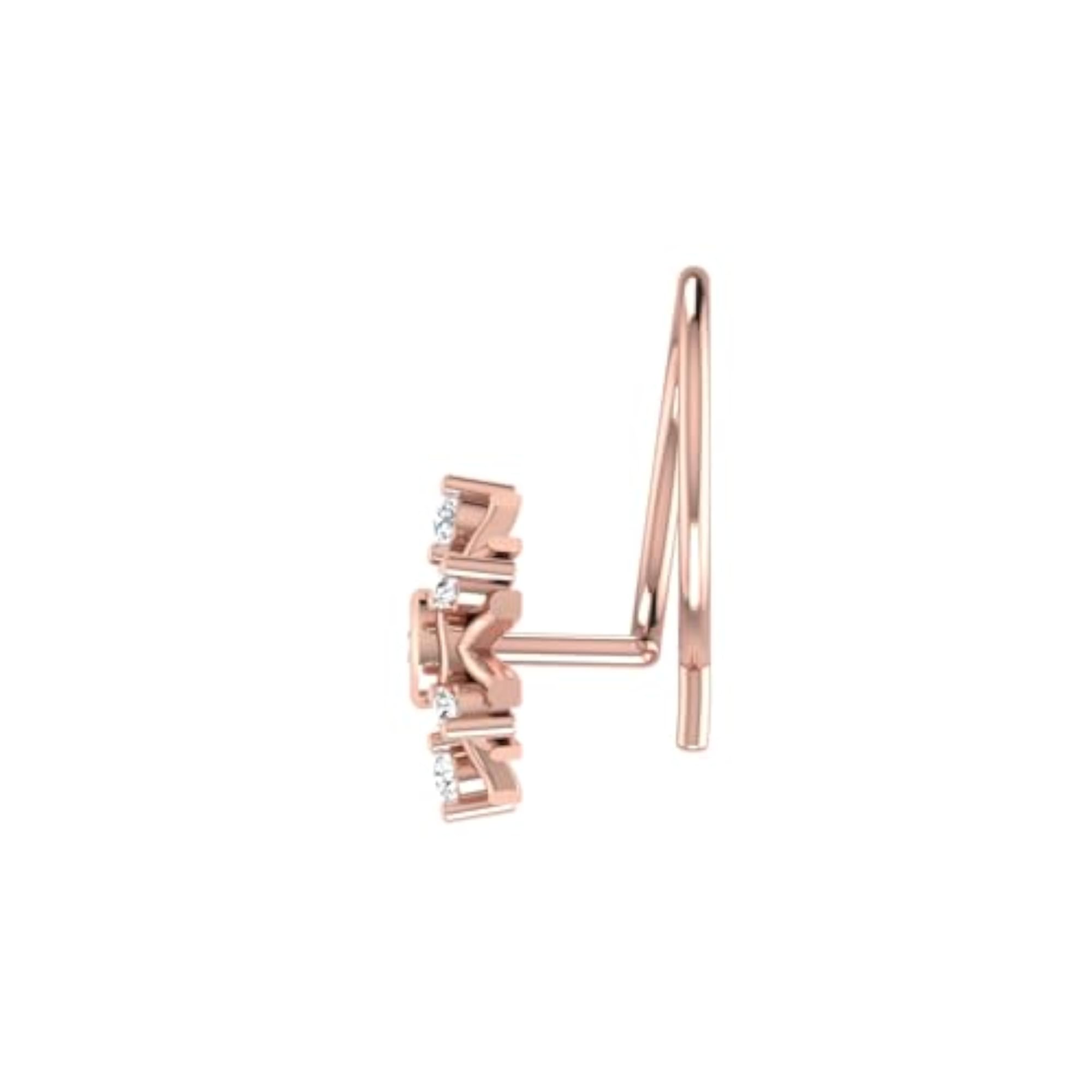 Women's 14Kt Rose Gold Stud Nosering, Chic
