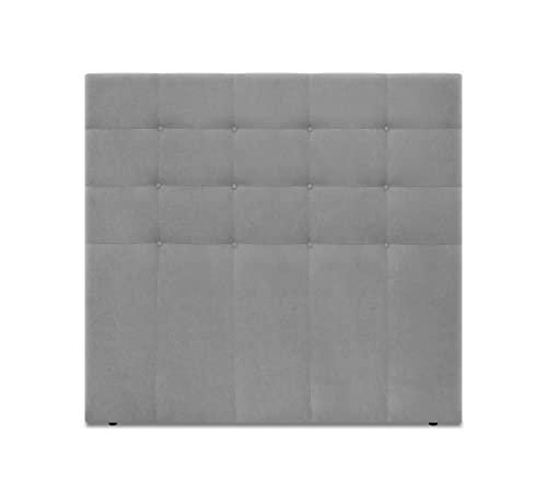 DHOME Cabecero Capitoné hasta el Suelo Cabezal 8cm tapizado ACUALINE Tela y Polipiel para Cama Dormitorio (160x120cm...