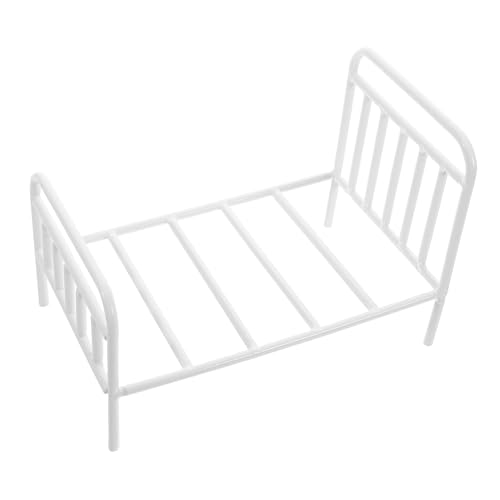 BESTonZON Cama De Casa De Muñecas Soltero Pequeño Camas De Casa De Muñecas Hierro Cama En Miniatura Cama De Cuna De Muñeca Juguete Literas para Muñecas Camas De Muñecas Planchar