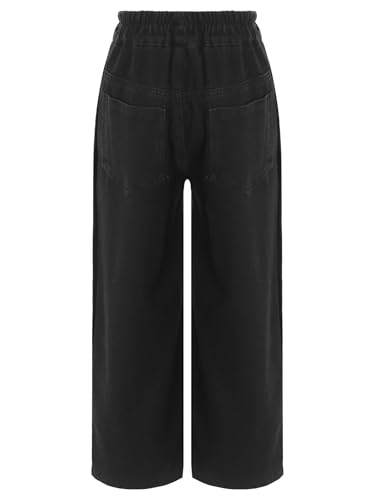 Linjinx Kids Boys Girls Cargo Jeans Button Side Elastic Waist Denim Cargo Pants Straight Leg Denim Trousers Streetwear2