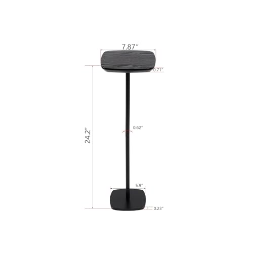 image for M MEETAKING Small Pedestal Drink Table, Wooden Top Side Tables Martini