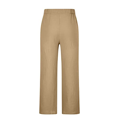 Generic Mens Flare Wide Leg Loose Fit Pants for Mens Faux Linen Workout Athletic Summer Fall 20244