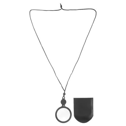 HOUDERCO Lupa de Lectura Portátil con Luz LED 4X Aumento para Adultos y Adolescentes con Diseño Colgante Negro Adecuado para Leer Menús y Viajar